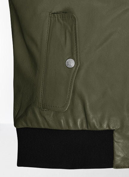 Handmade White and Green Varsity Bomber Jacket - Overture Gifts