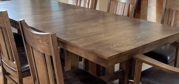 Mission Quarter Sawn Oak Dining Table and Chairs Set (2 Colors Available)