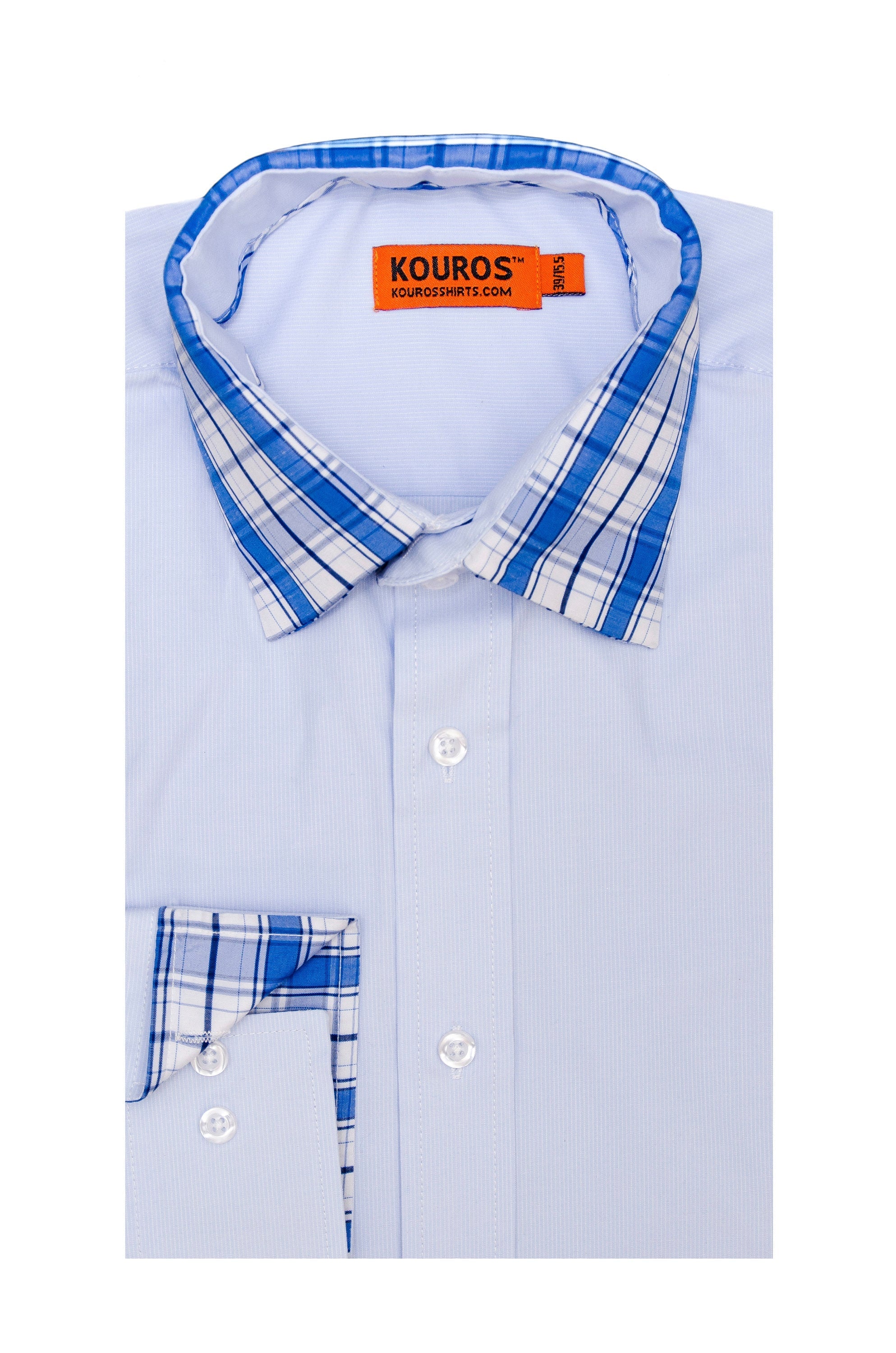 Men's Slim Fit Light Blue Cotton Dress Shirt