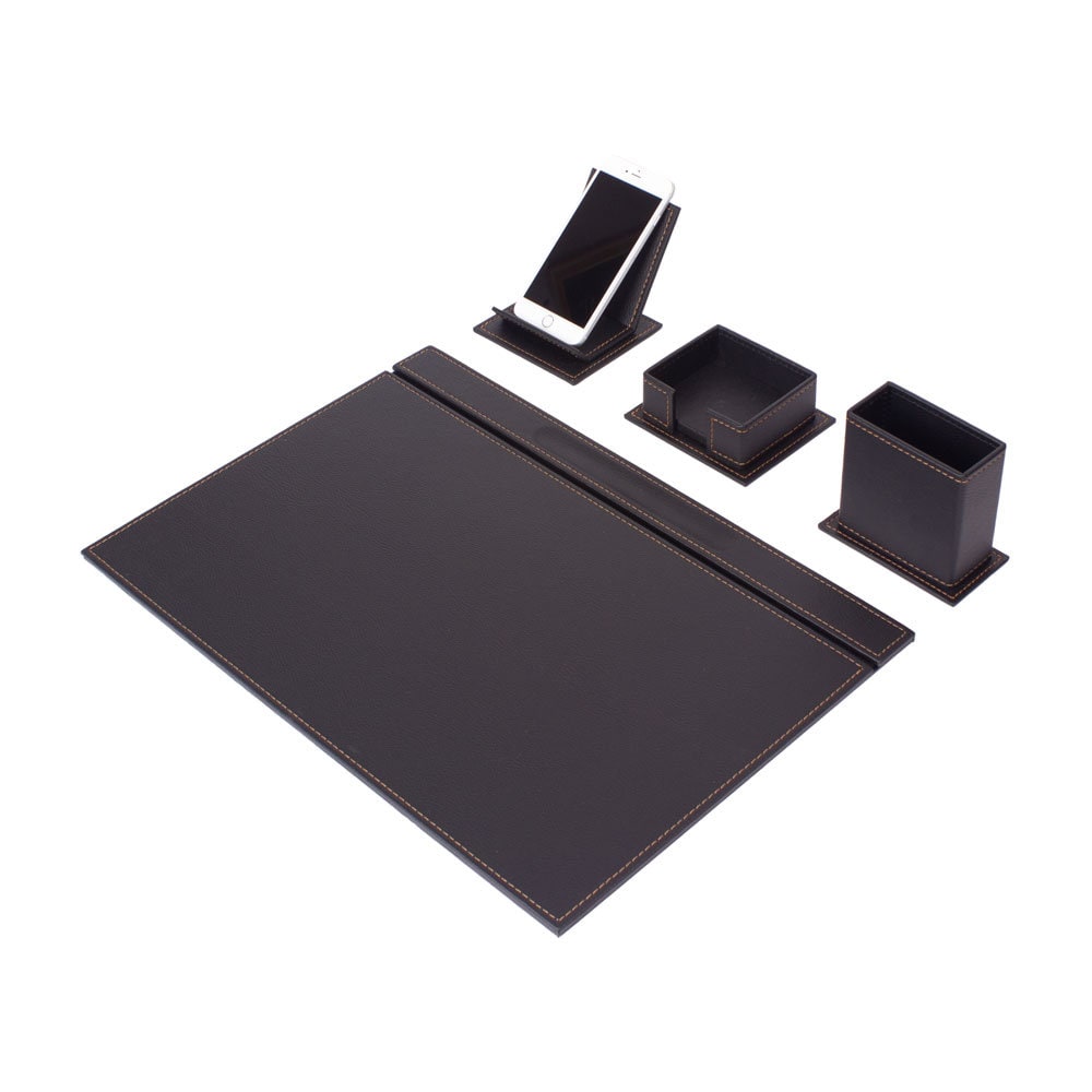 MOOG Luxury Desk Set-4 Accessories- Black - 4 PCS