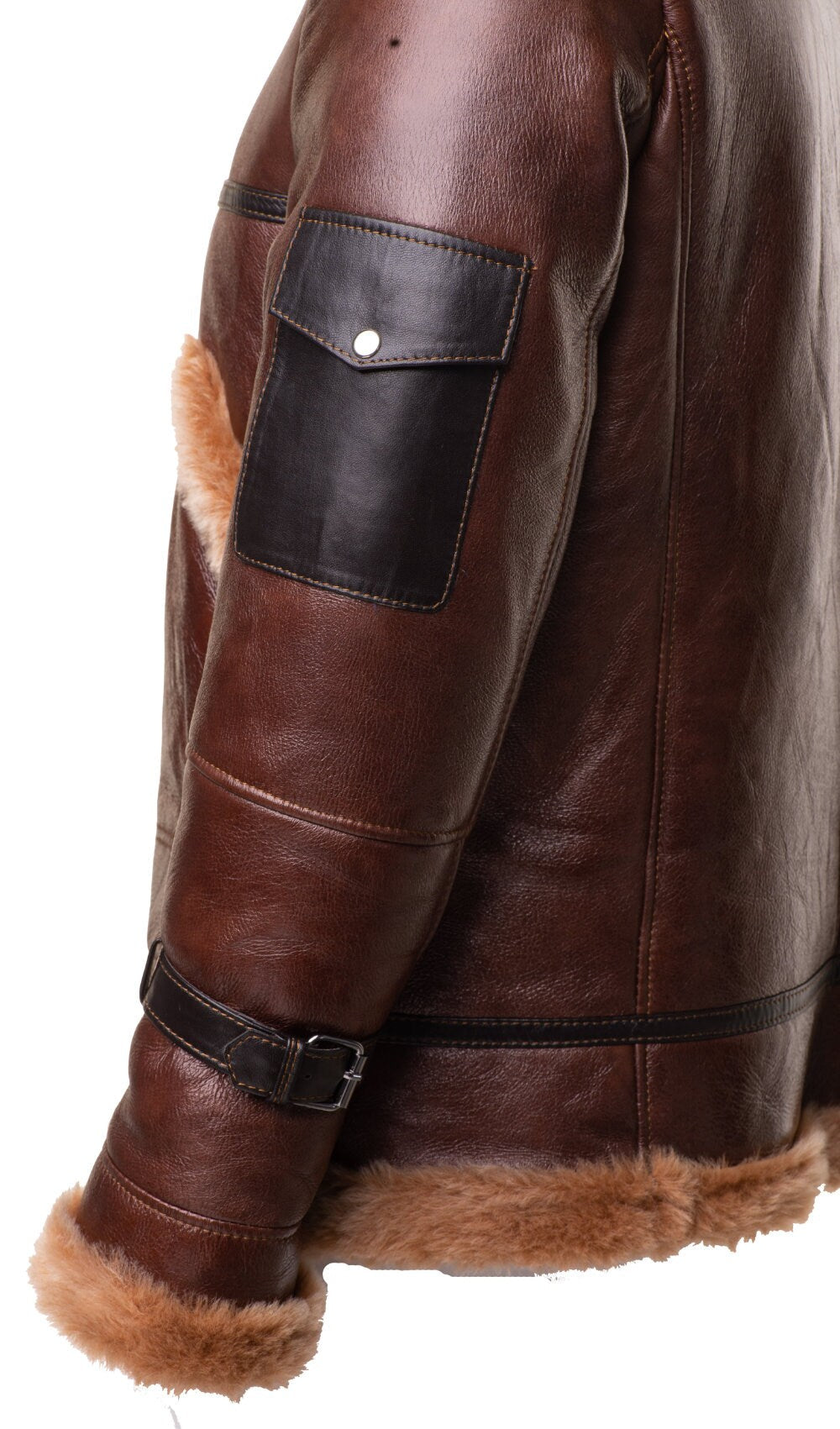 The Esa Bomber — Handcrafted Leather & Faux Shearling Jacket