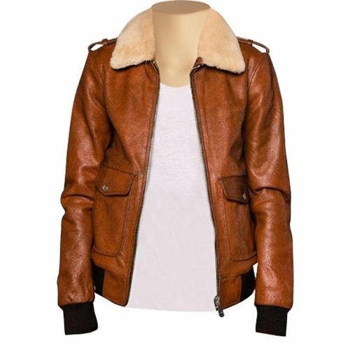 Handmade Dominic's Bomber Style Leather Jacket With Fur Collar