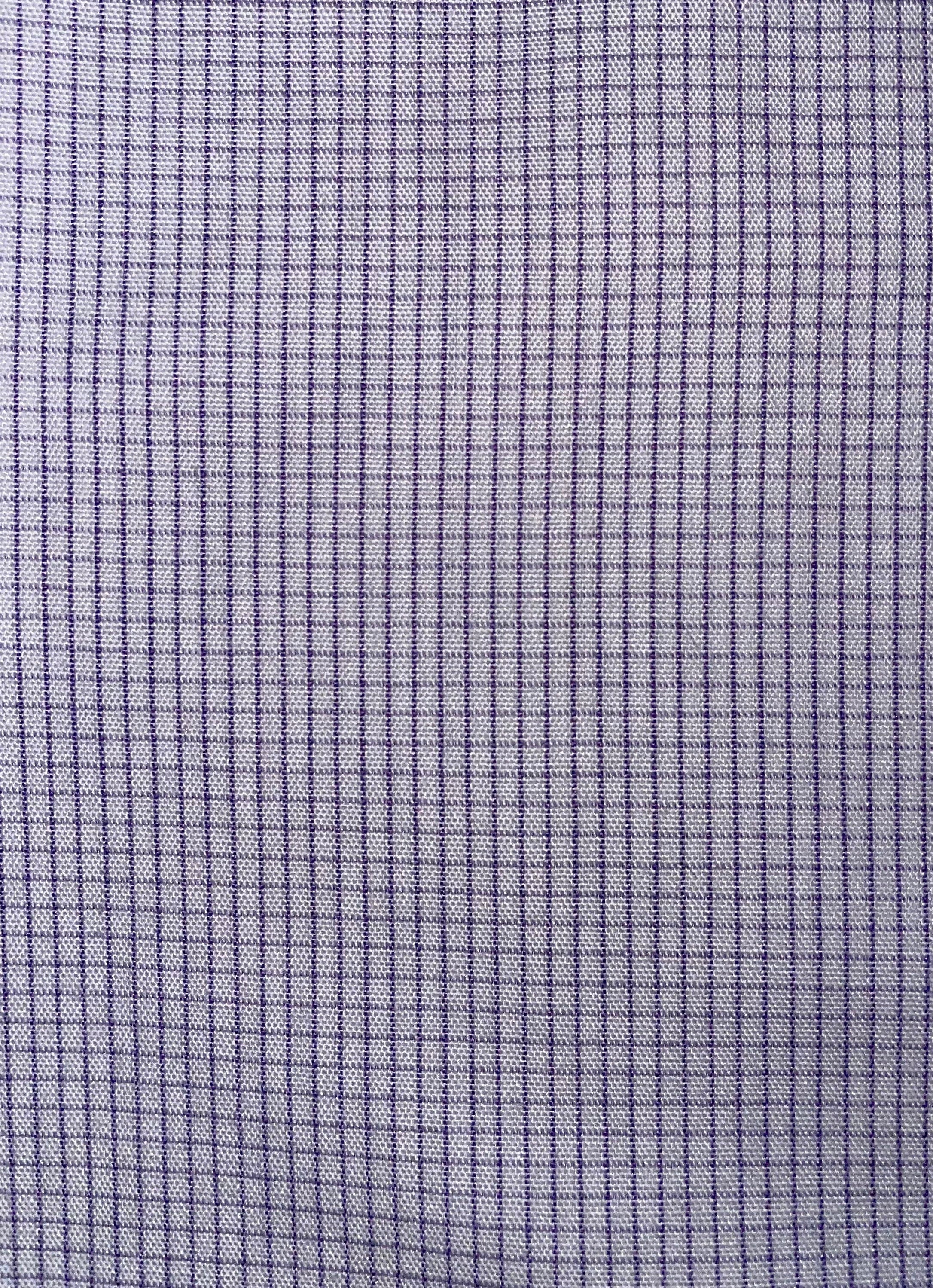 Men's Slim Fit Dress Shirt: Lavender Square Pattern, 100% Cotton
