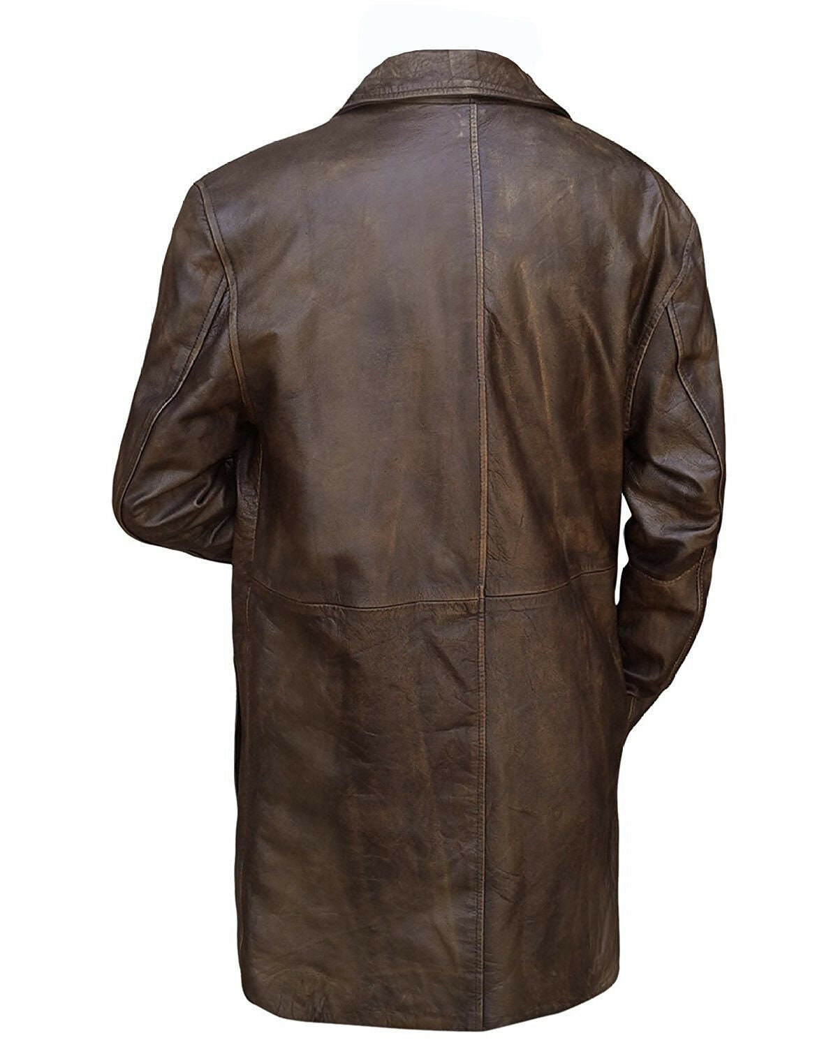 Handmade Brown Distressed Leather Coat
