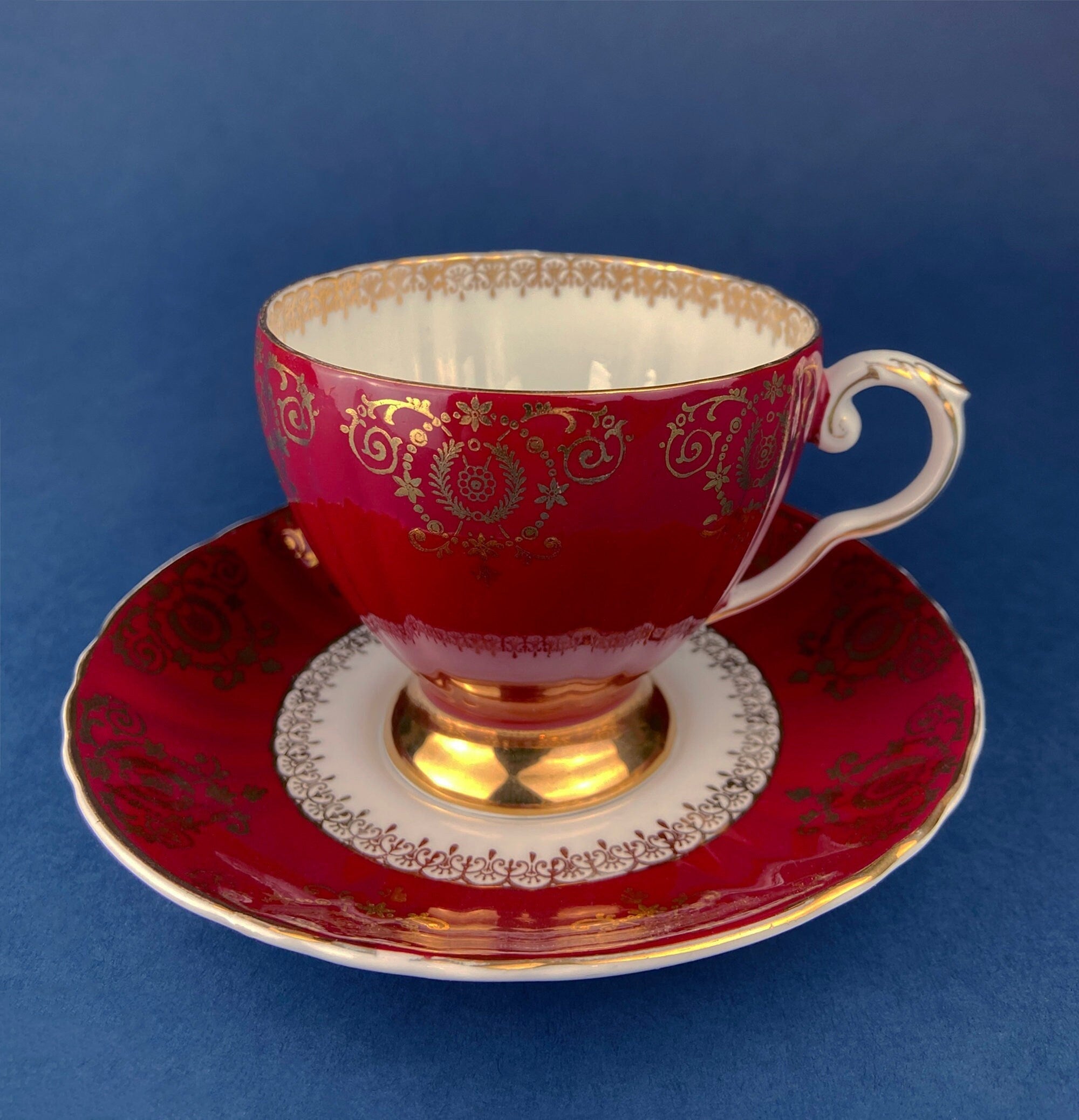 Vintage Teacup, Coffee Cup and Saucer by Royal Grafton. Fine Bone China Made in England.