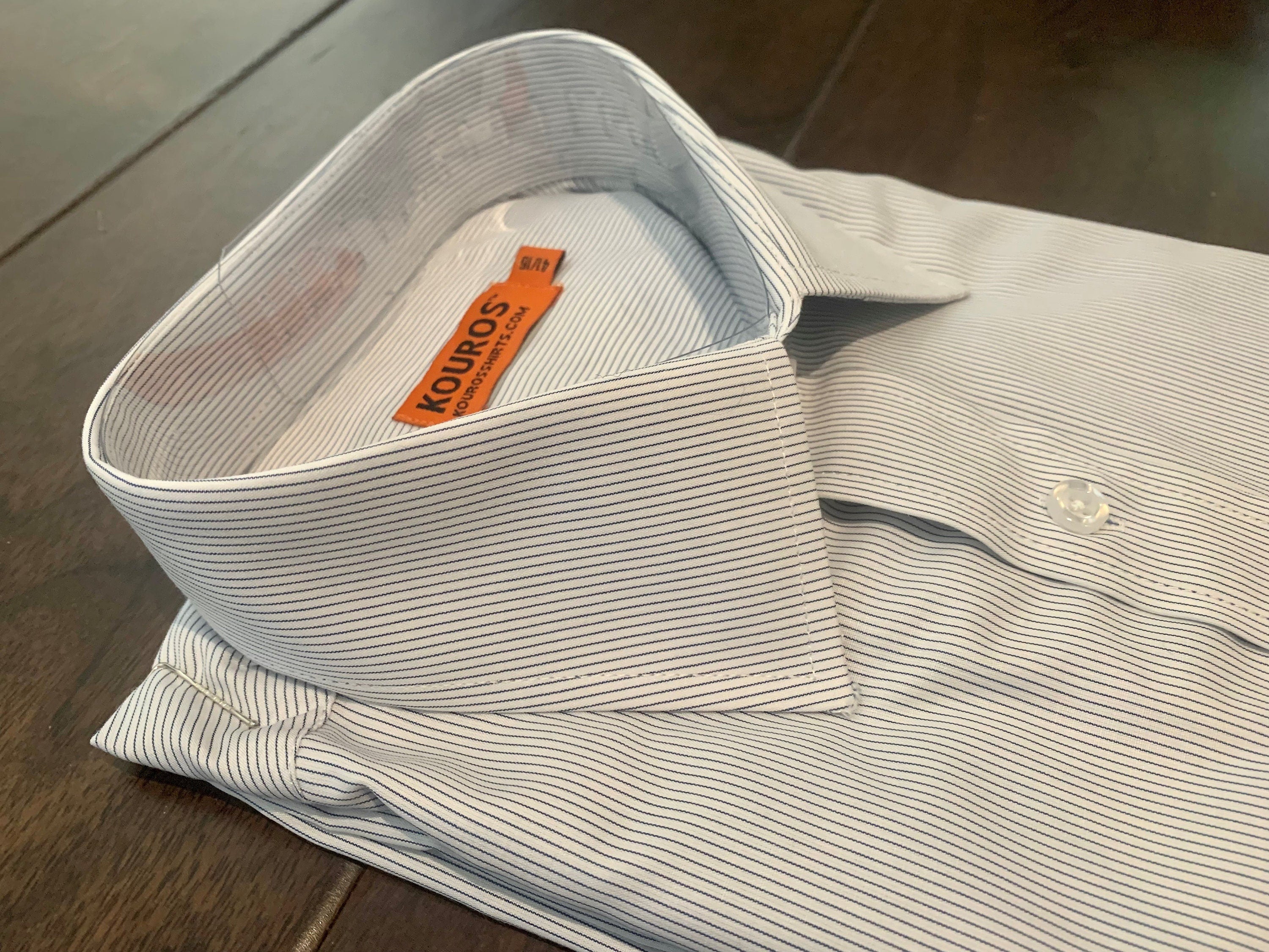 Men's Slim Fit Cotton Dress Shirt - Semi-Spread Collar