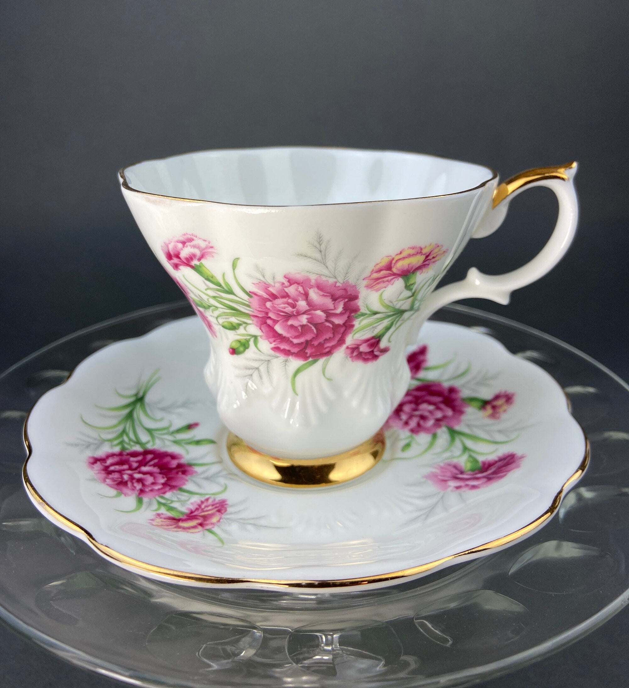 Vintage Royal Albert Tea Cup and Saucer, Carnation, Friendship Series