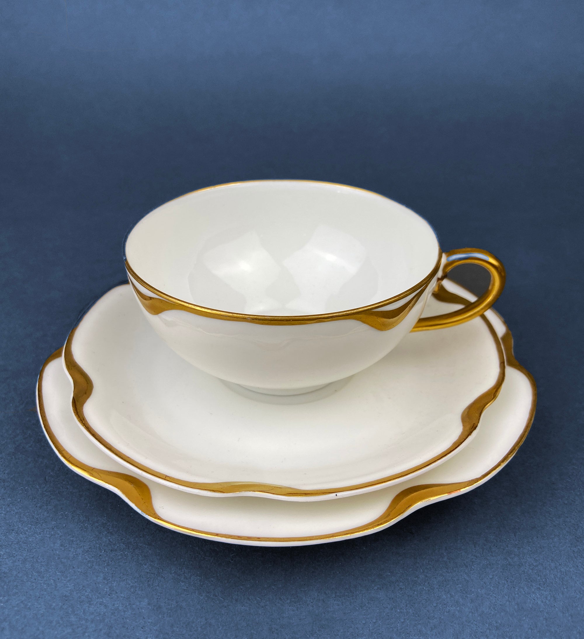 Antique Limoges Porcelain Serving Set. Tea or Coffee Cup with Saucer, Dinner, and Salad Plates. Finest Porcelain by Haviland, France.