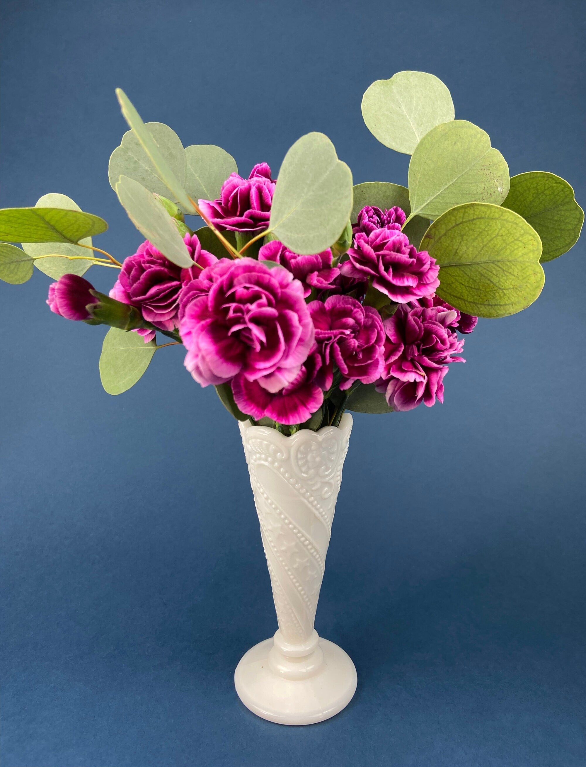 Set of Three, Fluted Milk Glass Vases. Collection of White, Modern Style Vases of Varying Shapes and Sizes. Wedding Decor. White Home Decor