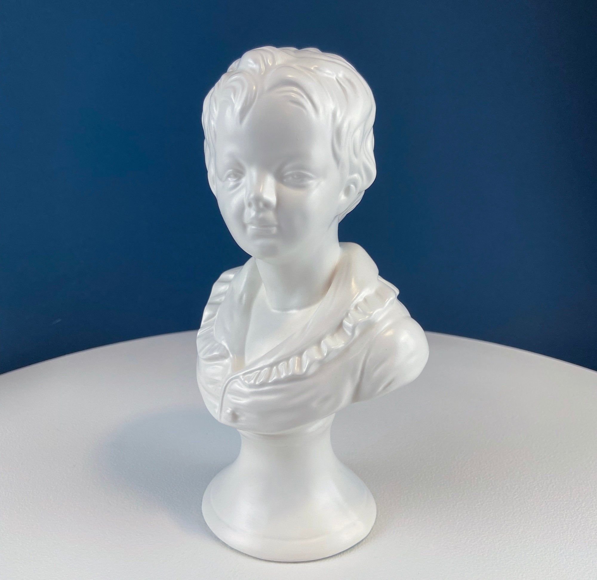 Vintage Napcoware White Porcelain Victorian Children Busts, Set of Two