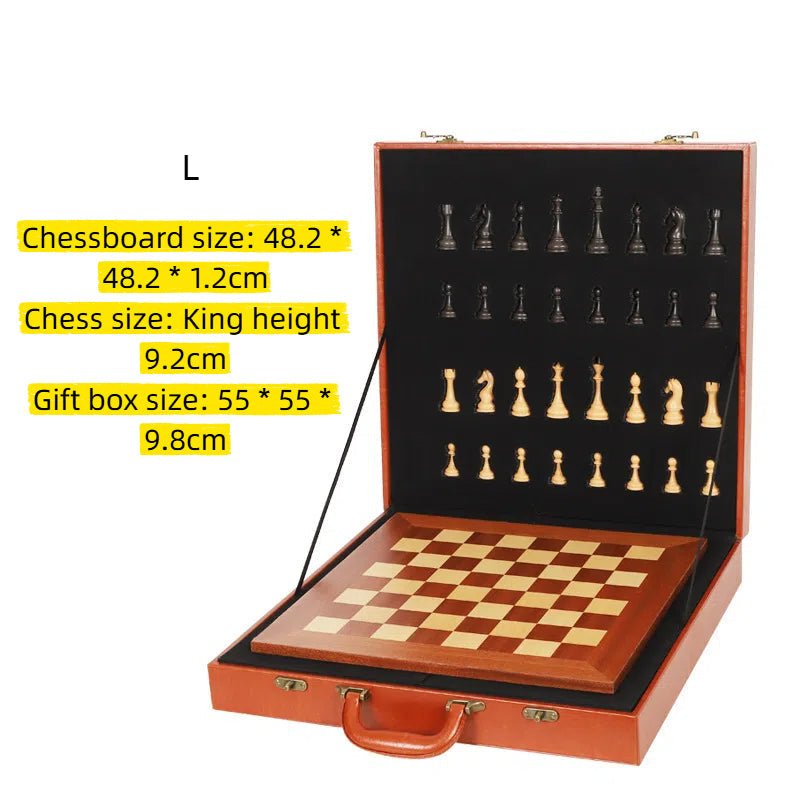 International Chess Heavy Woodgrain Chess Wooden Chess Board Western Chess Adult Luxury Set Chess - Overture Gifts