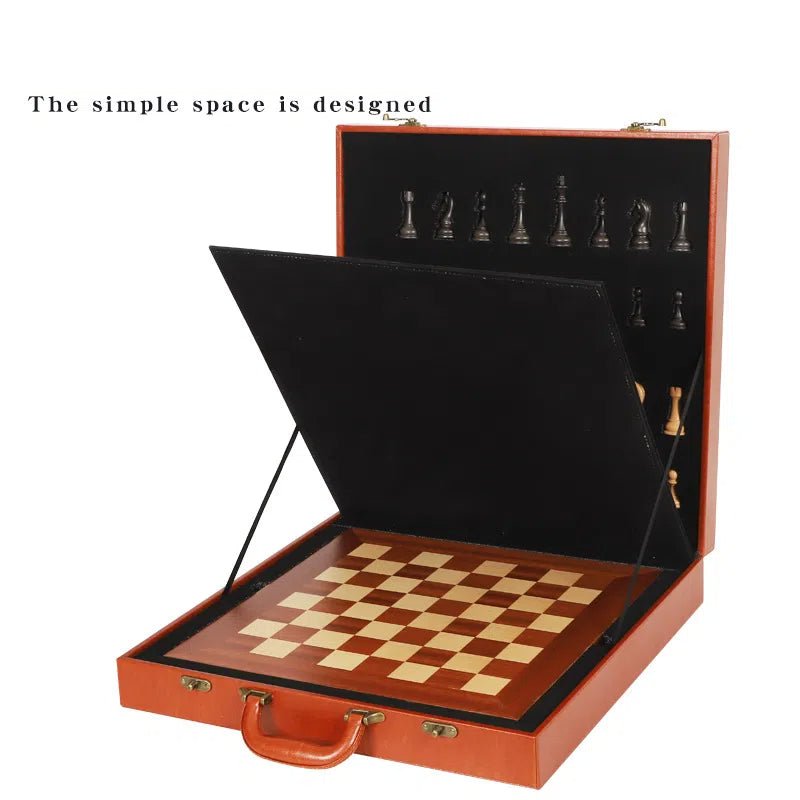 International Chess Heavy Woodgrain Chess Wooden Chess Board Western Chess Adult Luxury Set Chess - Overture Gifts