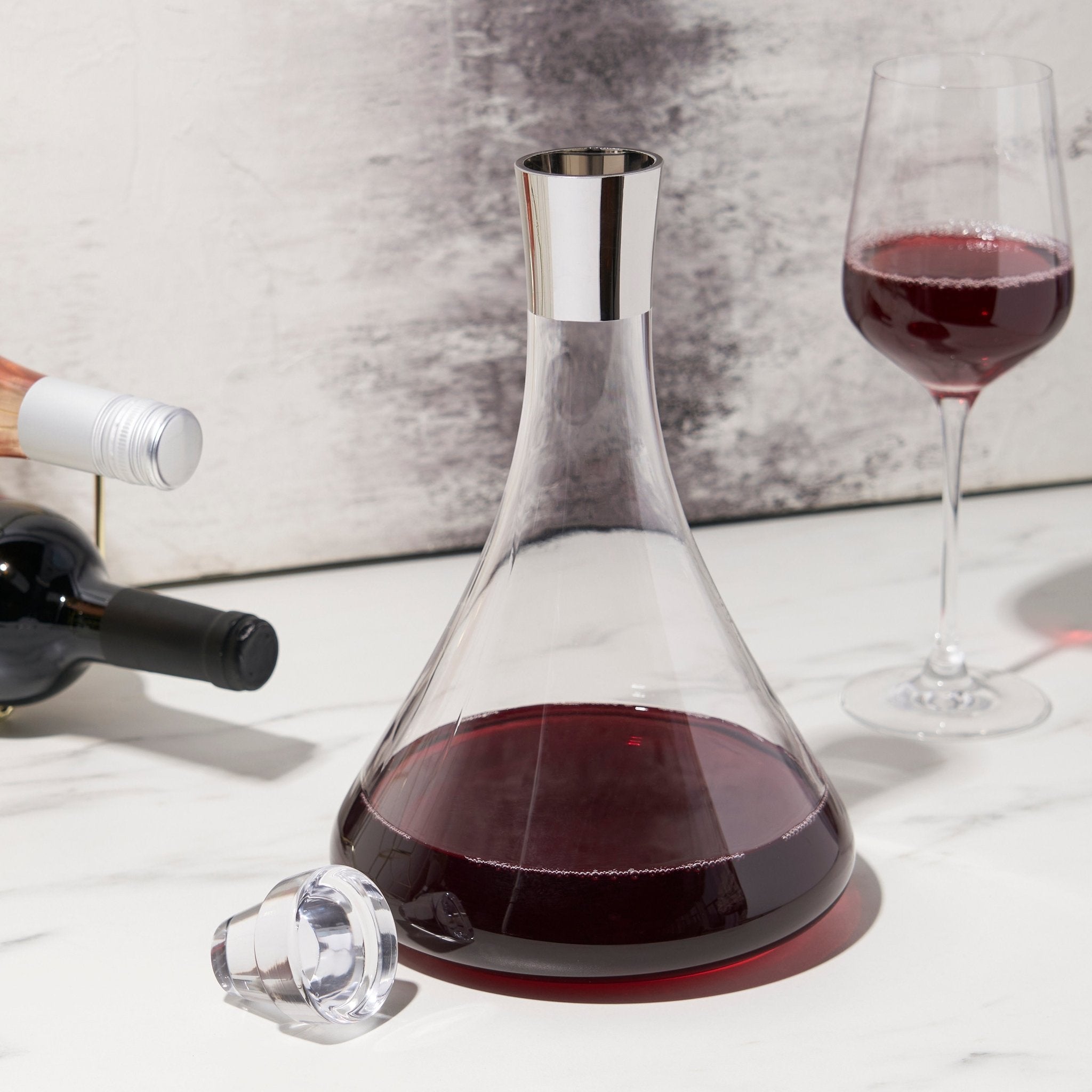 Irving Chrome-Rimmed Crystal Decanter - Overture Gifts