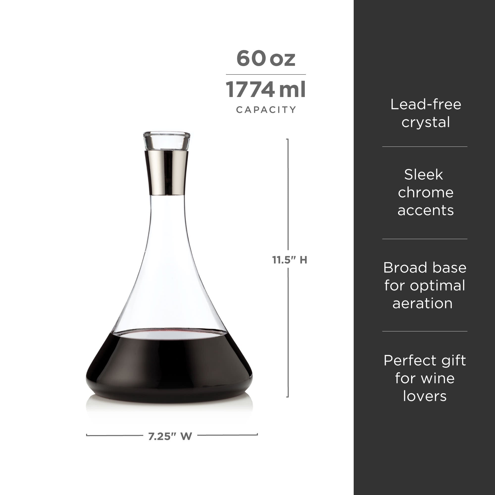Irving Chrome-Rimmed Crystal Decanter - Overture Gifts