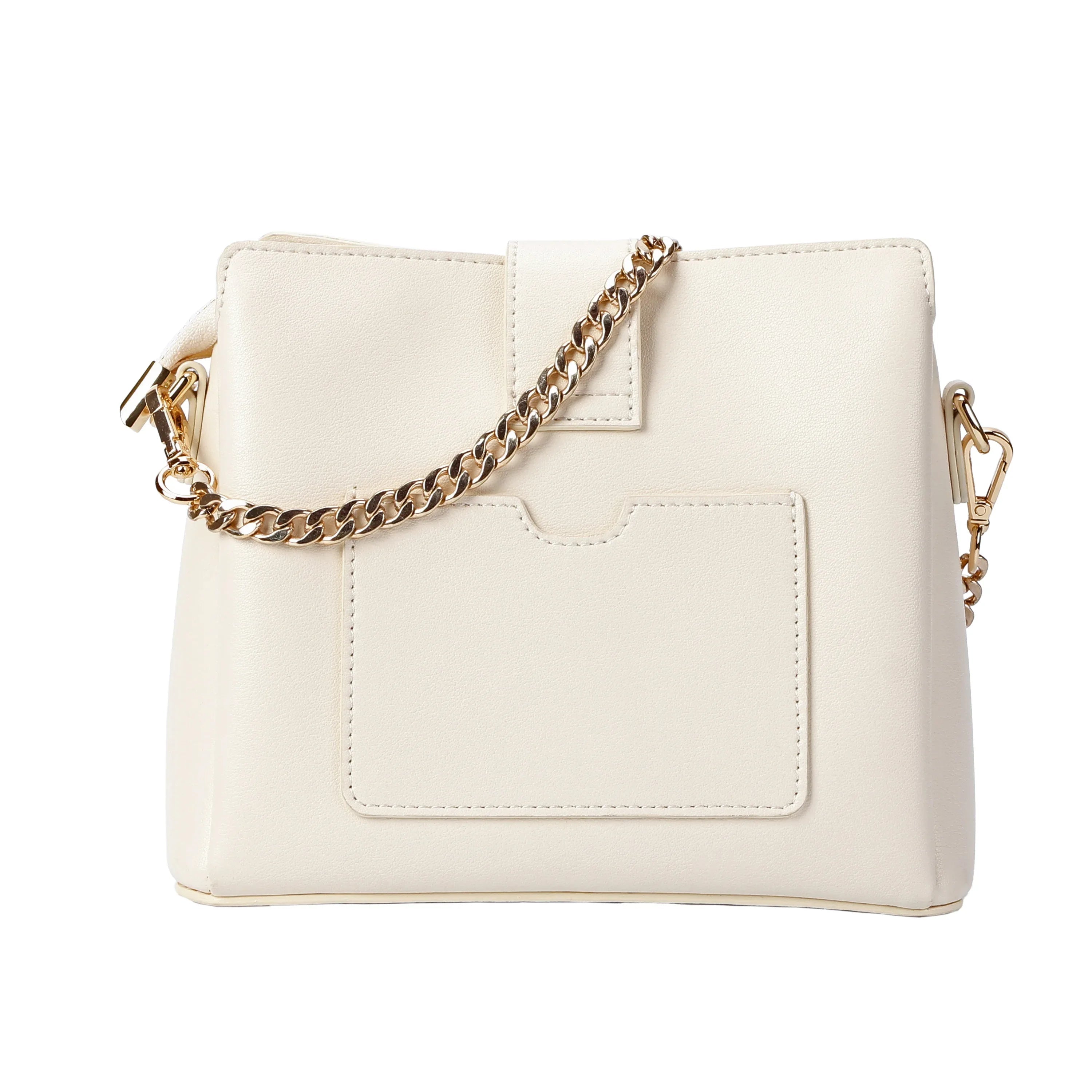 Ivory Quilted Leather Crossbody Bag