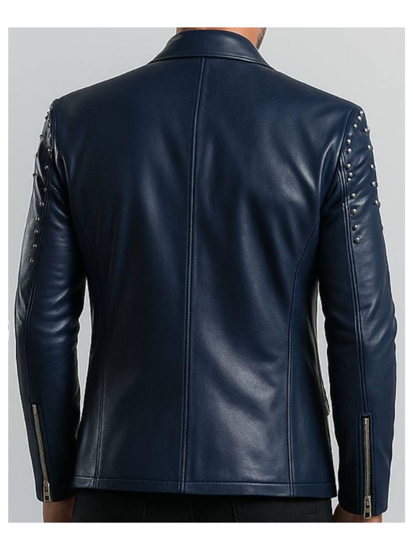 Jack Blue Leather Blazer – Men’s Premium Blue Leather Jacket