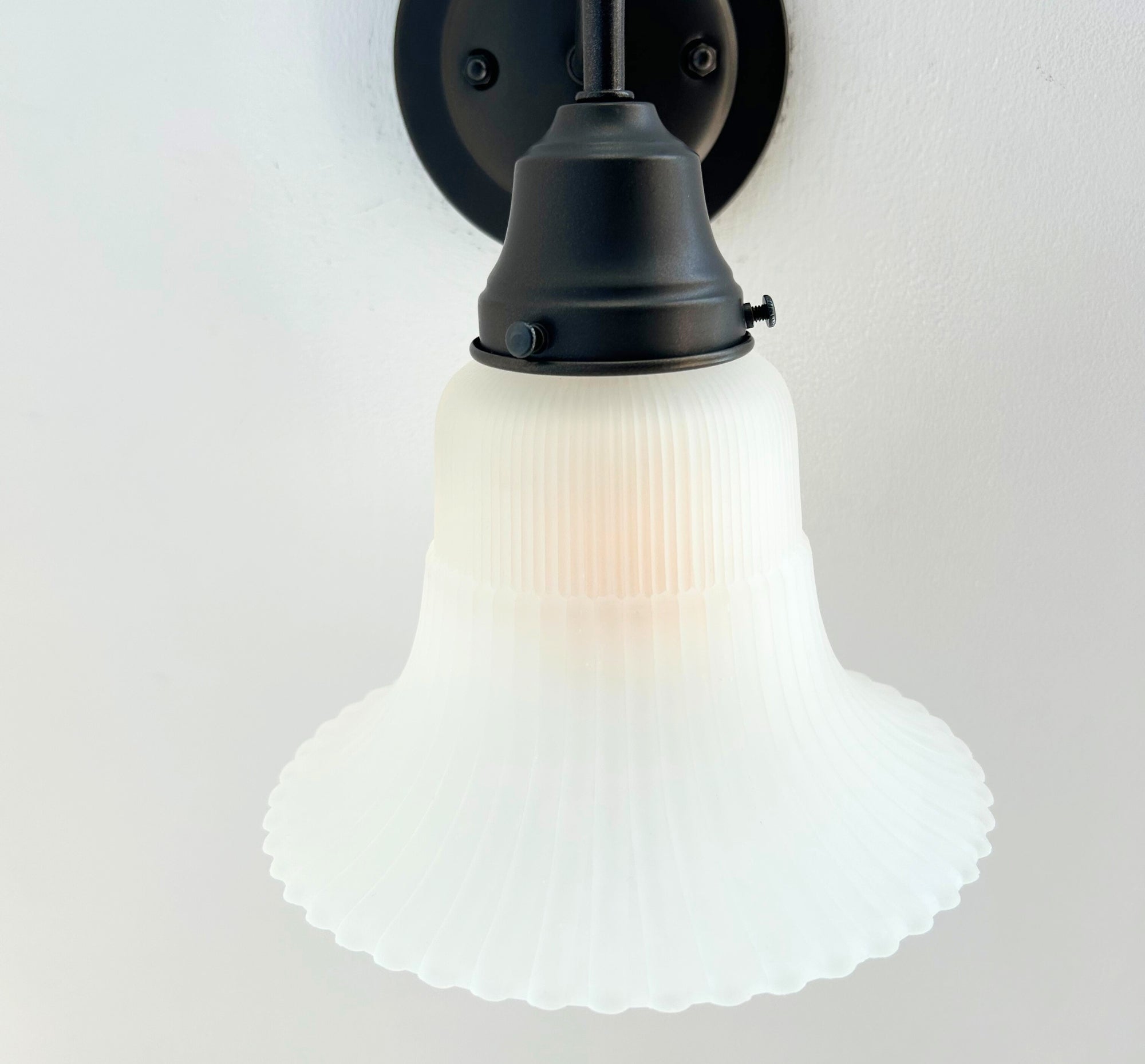 Large Antique Super Flare Frosted Glass Wall Sconce - Overture Gifts