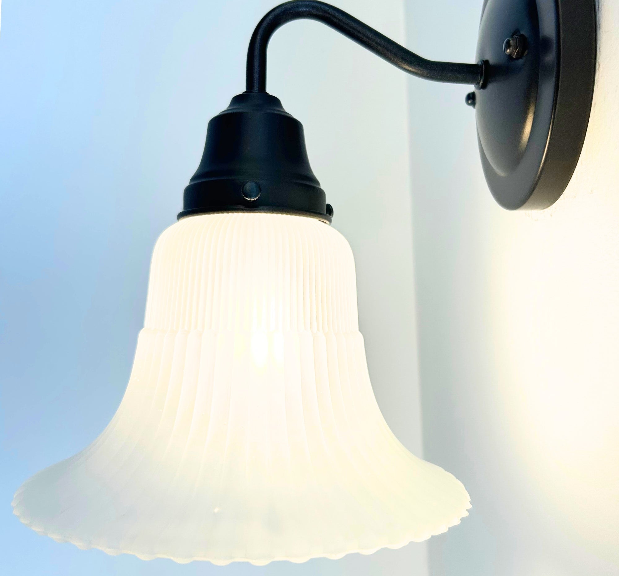 Large Antique Super Flare Frosted Glass Wall Sconce - Overture Gifts
