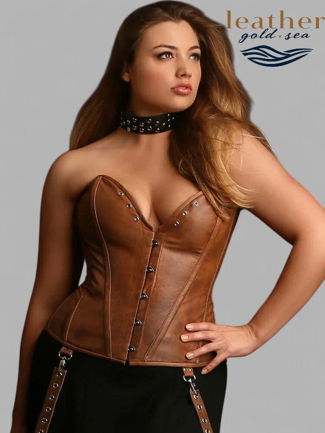 Leather Brown Corset – Genuine Leather - Overture Gifts