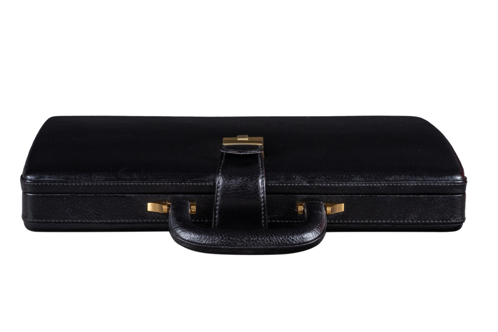 Leather Executive Men's Leather Attache Briefcase - Black - Overture Gifts