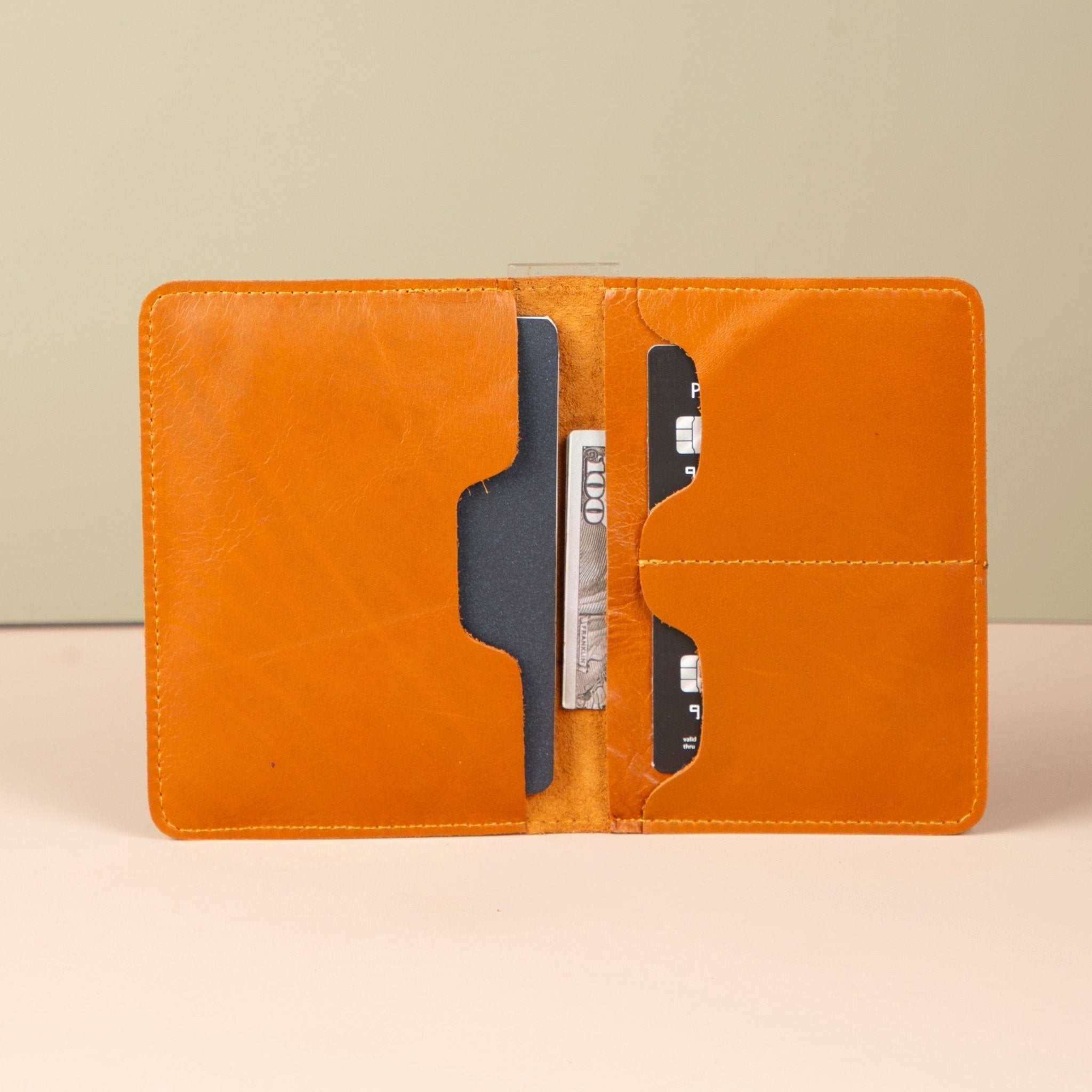 Leather Passport Holder - Orange Brown - Milan - Overture Gifts
