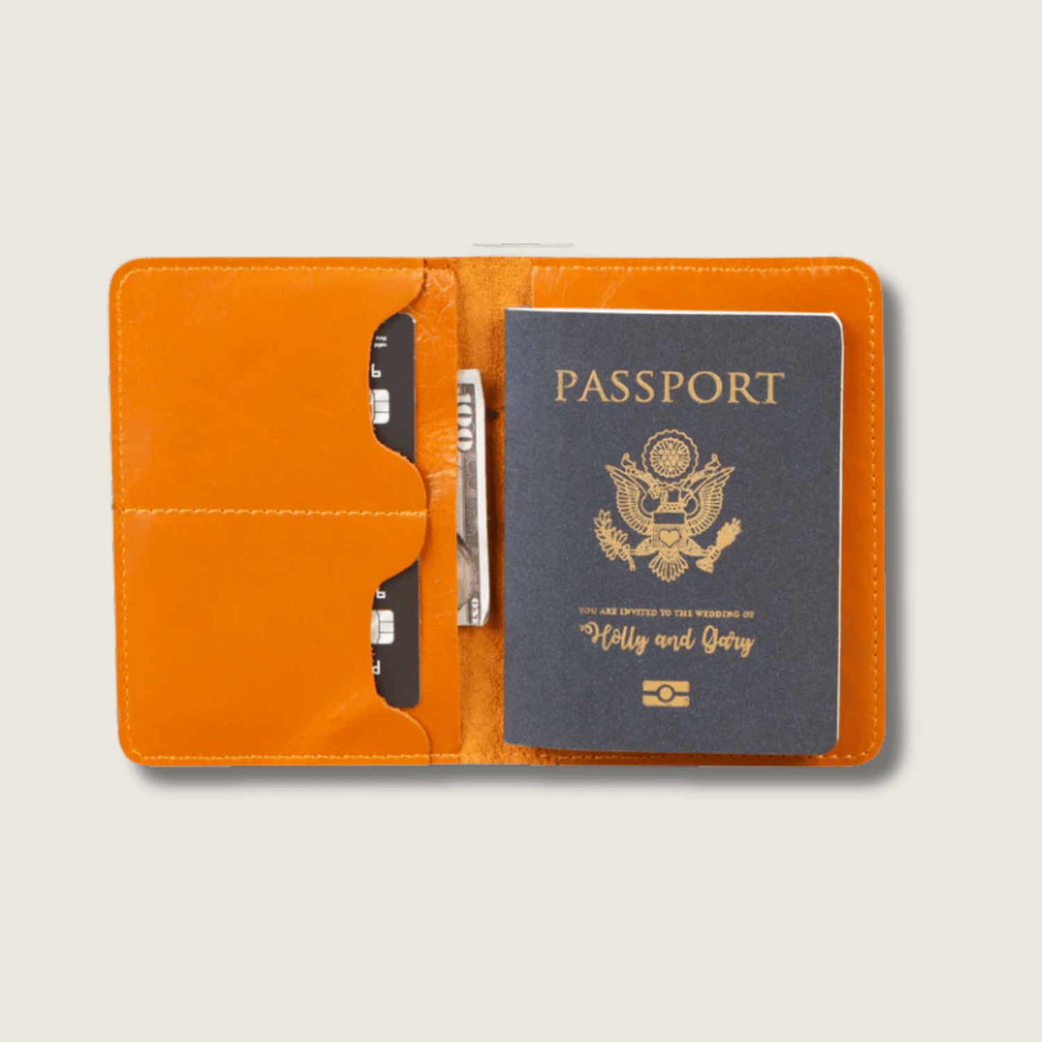 Leather Passport Holder - Orange Brown - Milan - Overture Gifts