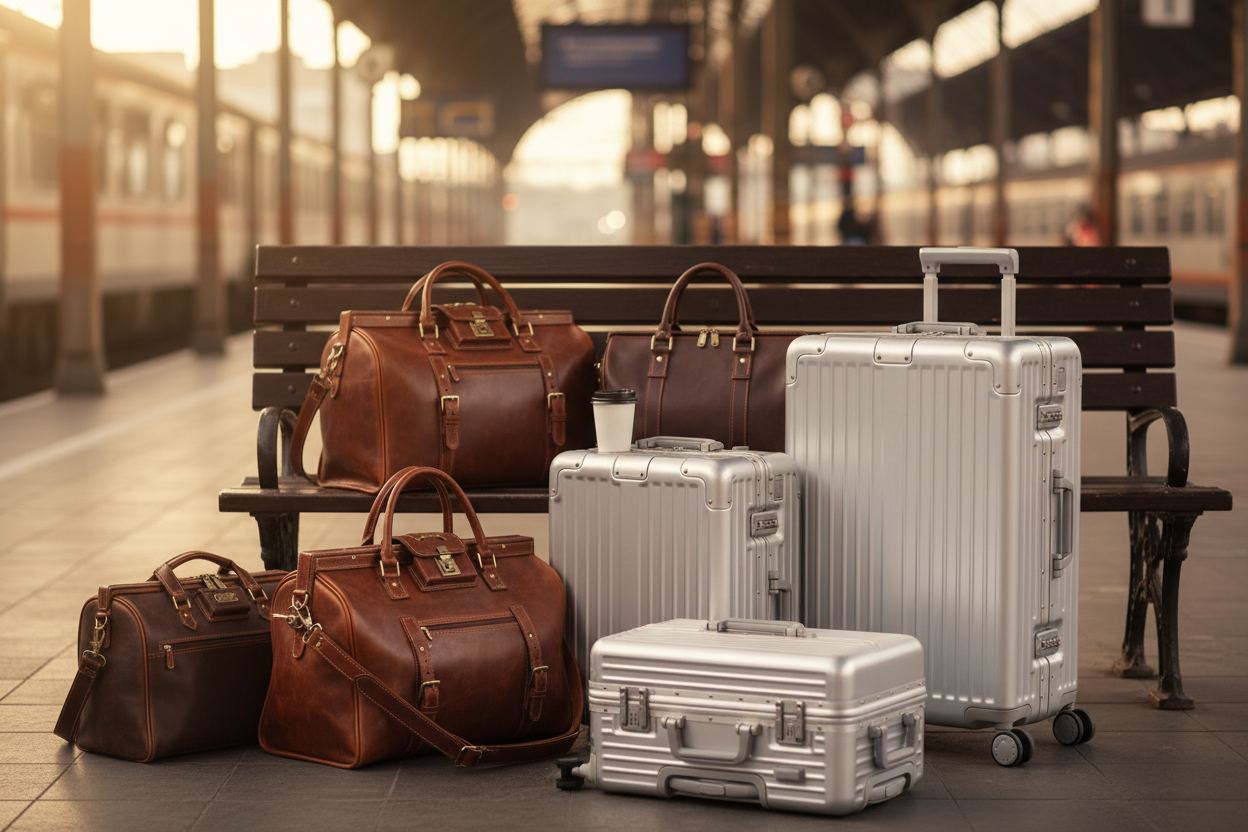 Leather Travel Bags and Designer Aluminum Suitcases Collection