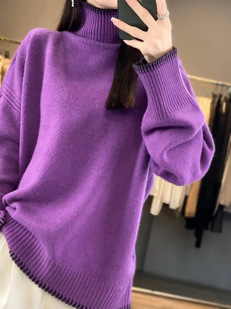 Luxurious Cashmere & Wool Turtleneck Sweater - Overture Gifts