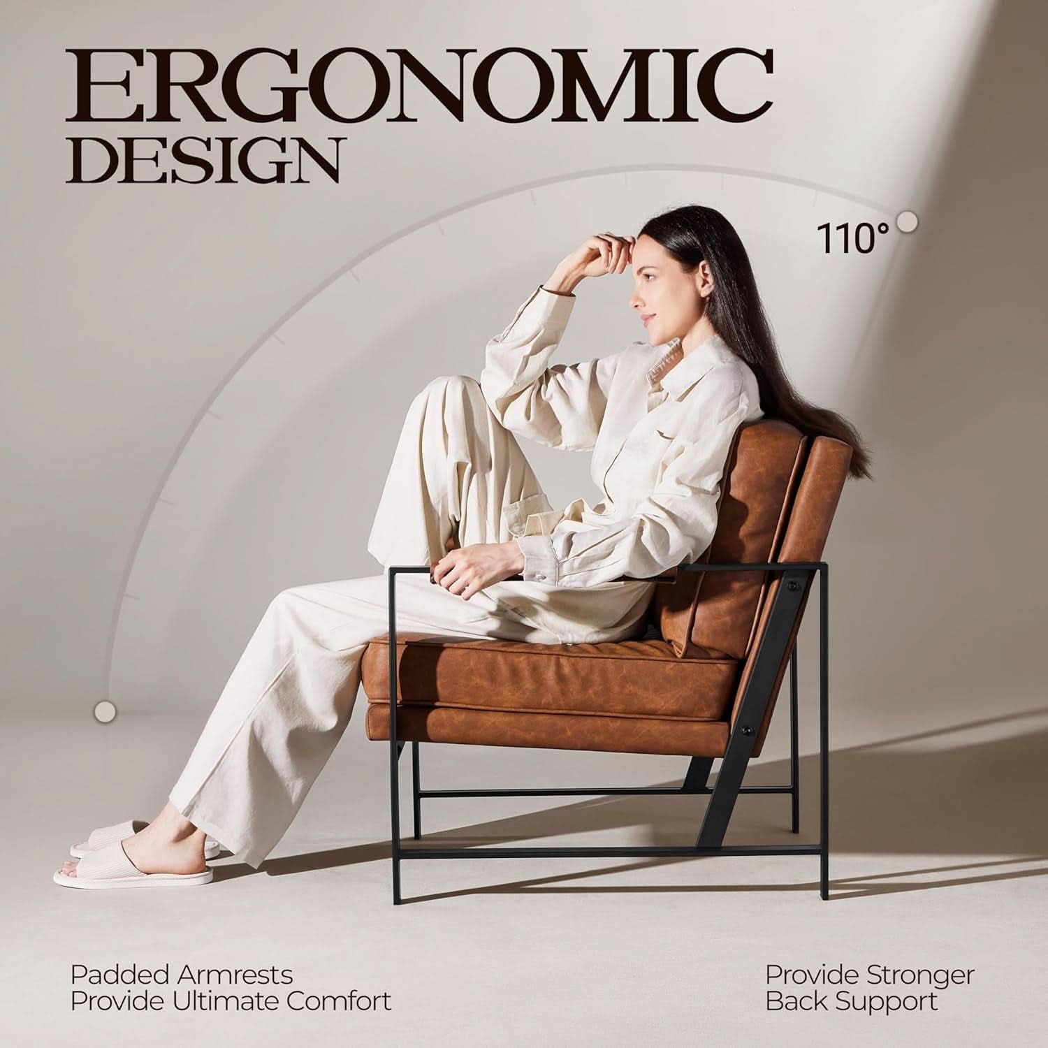 Luxurious PU Leather Armchair Set Ultrasoft Chestnut - Overture Gifts