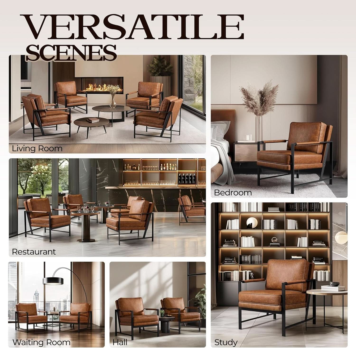 Luxurious PU Leather Armchair Set Ultrasoft Chestnut - Overture Gifts