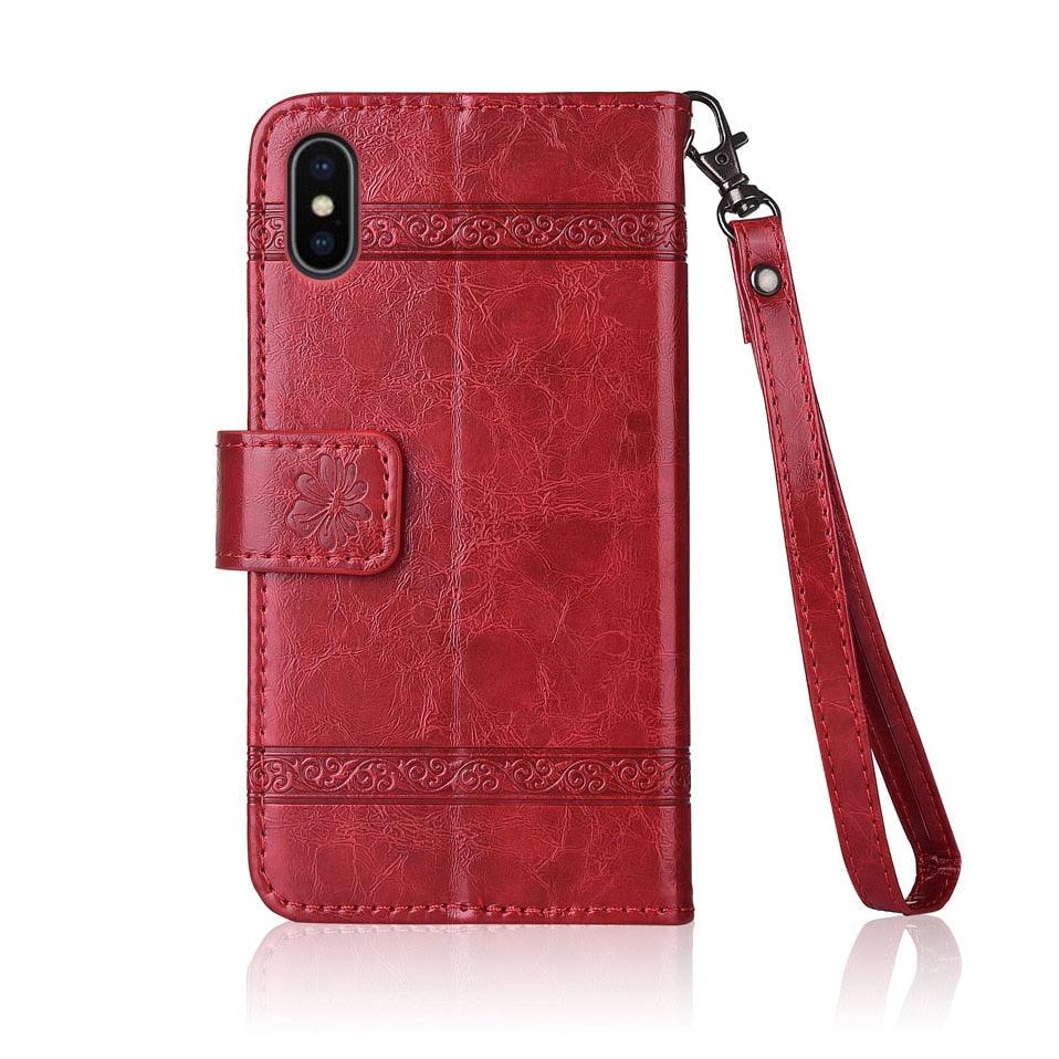 Luxury Flip wallet Leather Case For iphone 11 13 12 Pro 12Mini Card Holder Phone Cover Premium Leather iPhone 11 Pro Case Kickstand Card Holder Flip Leather Wallet Phone Case - Overture Gifts