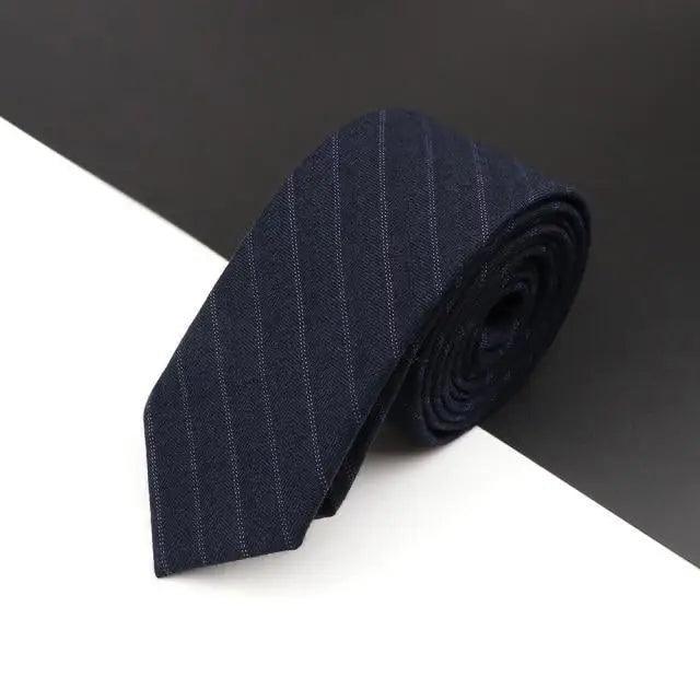 Luxury High Quality Black Grey Skinny Wool Tie For Men Business Meeting Necktie Fashionable Design Excellent Men Gift - Overture Gifts