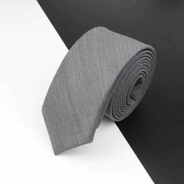 Luxury High Quality Black Grey Skinny Wool Tie For Men Business Meeting Necktie Fashionable Design Excellent Men Gift - Overture Gifts