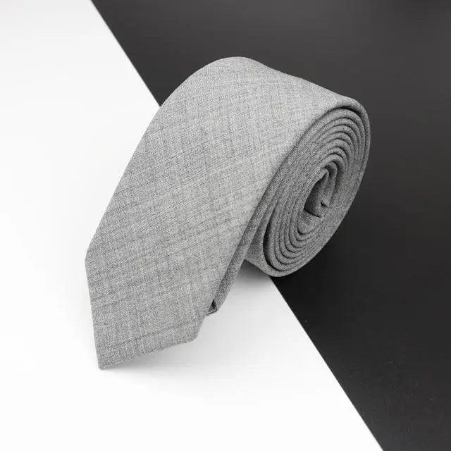 Luxury High Quality Black Grey Skinny Wool Tie For Men Business Meeting Necktie Fashionable Design Excellent Men Gift - Overture Gifts