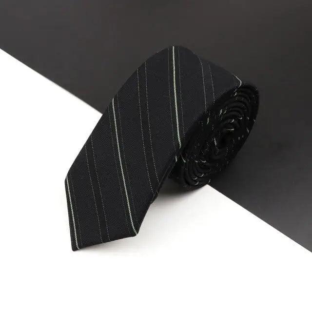 Luxury High Quality Black Grey Skinny Wool Tie For Men Business Meeting Necktie Fashionable Design Excellent Men Gift - Overture Gifts