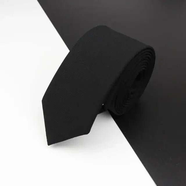 Luxury High Quality Black Grey Skinny Wool Tie For Men Business Meeting Necktie Fashionable Design Excellent Men Gift - Overture Gifts