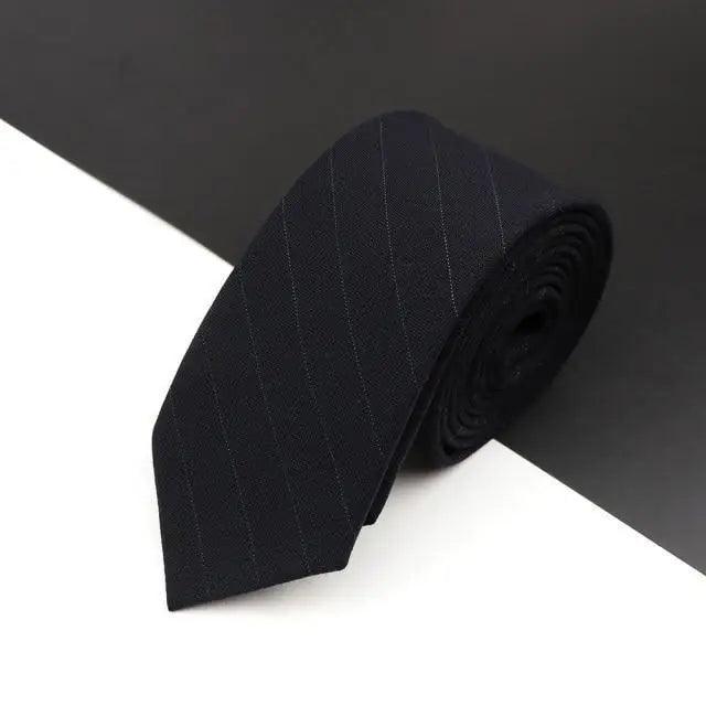 Luxury High Quality Black Grey Skinny Wool Tie For Men Business Meeting Necktie Fashionable Design Excellent Men Gift - Overture Gifts