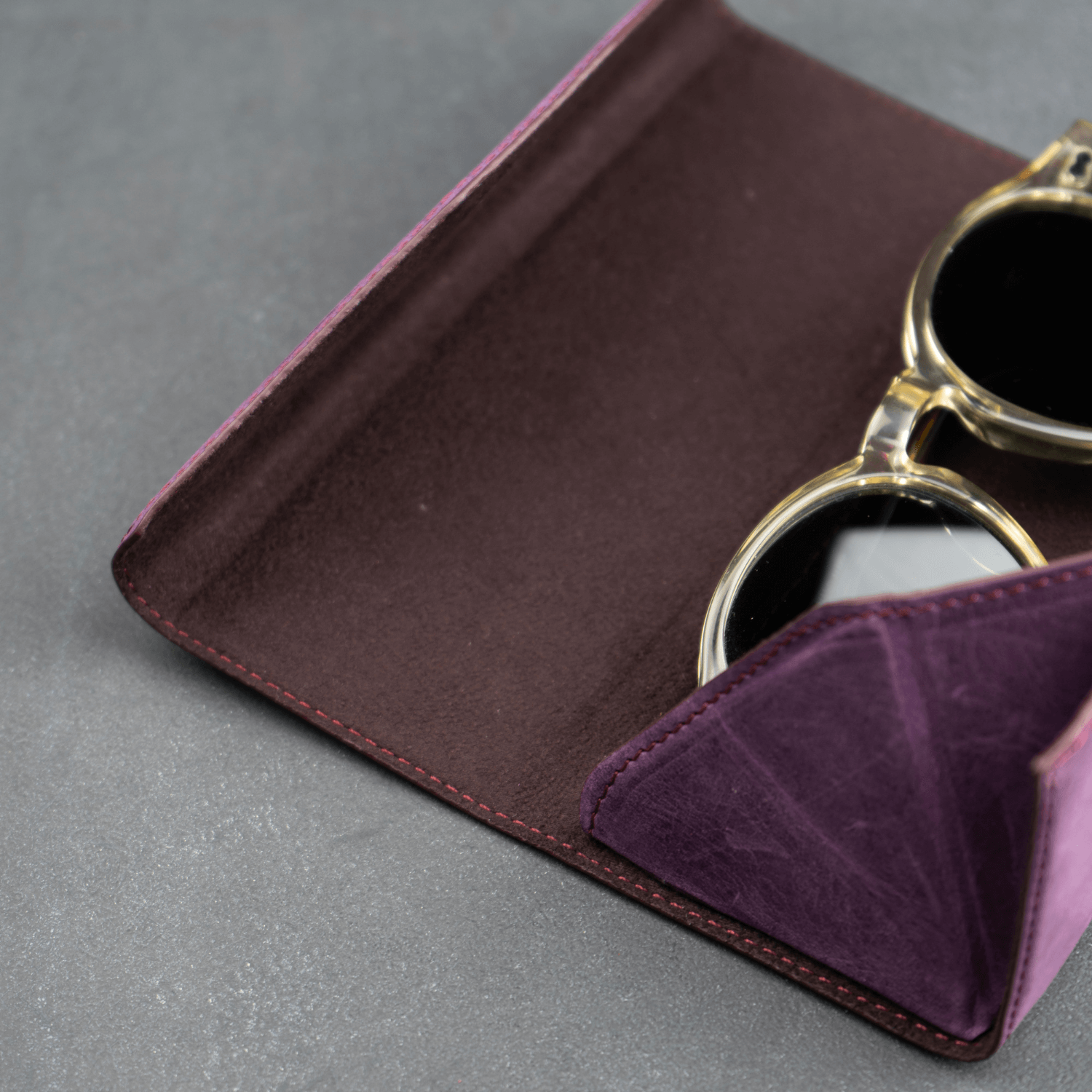 Luxury Leather Sunglasses Case - Purple - Louisville - Overture Gifts