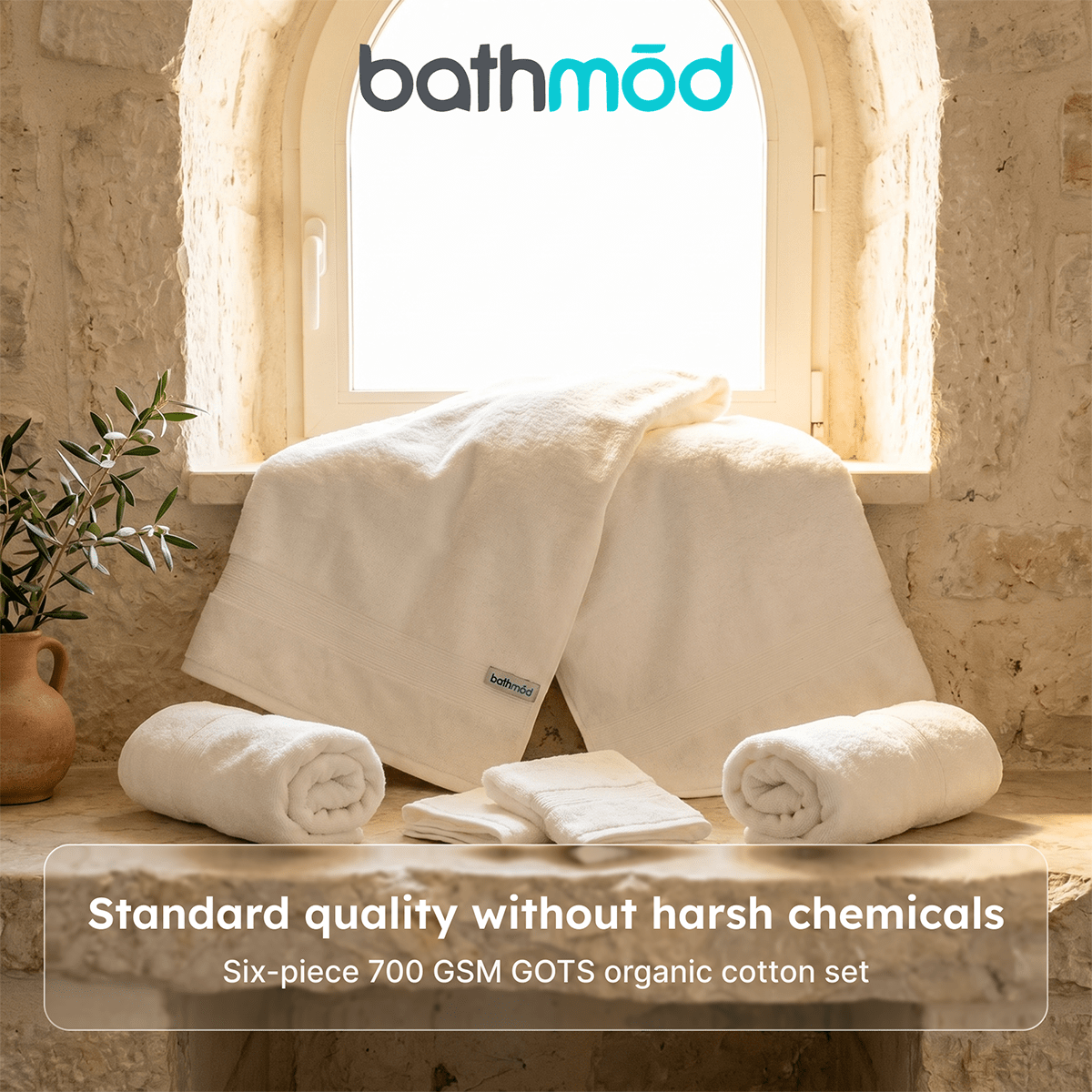 Luxury Organic Bath Six Piece Towel Set | Soft, Plush, Eco-Friendly Towels - Overture Gifts