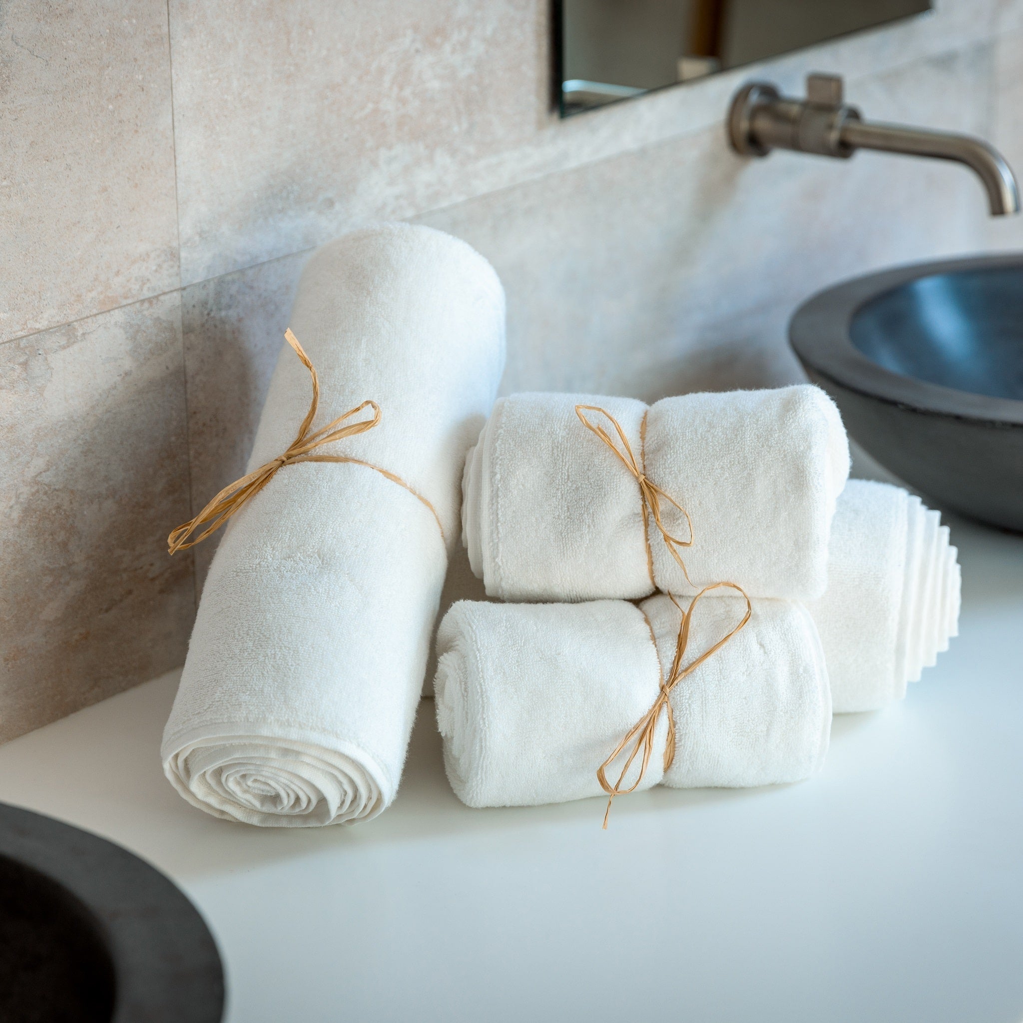 Luxury Organic Bath Six Piece Towel Set | Soft, Plush, Eco-Friendly Towels - Overture Gifts