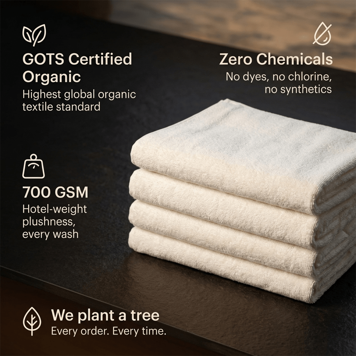 Luxury Organic Bath Towels (Four Pack) - Overture Gifts