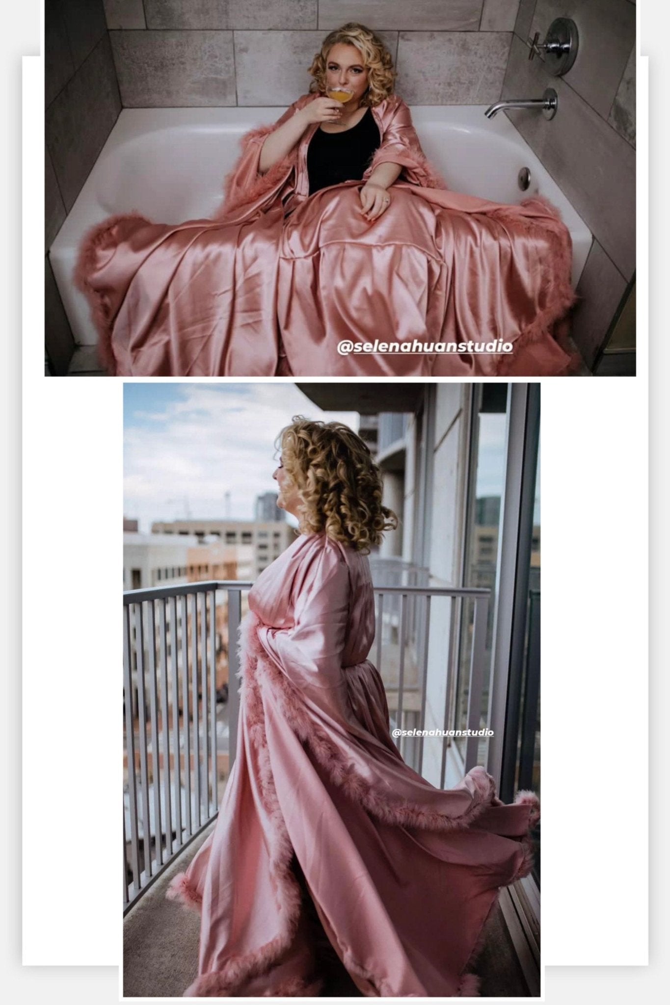 Luxury Satin Feather Bridal Robe | Victorian Style Wedding & Photoshoot Robe - Overture Gifts