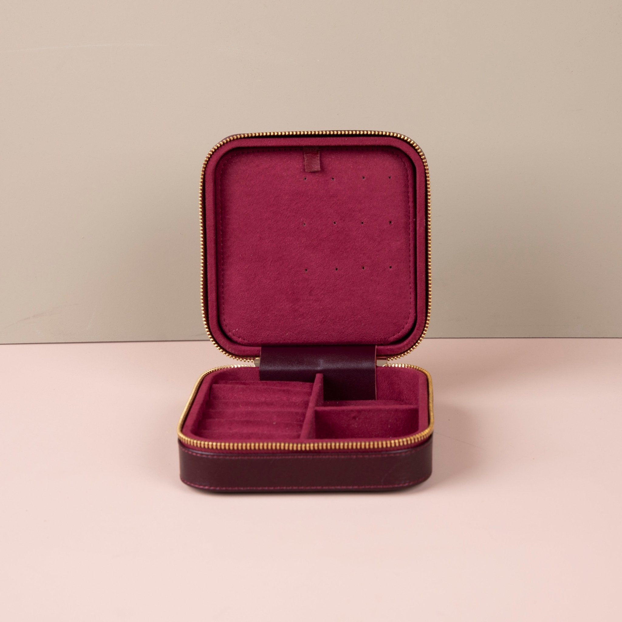 Luxury Travel Jewelry Box – Burgundy - Palermo - Overture Gifts