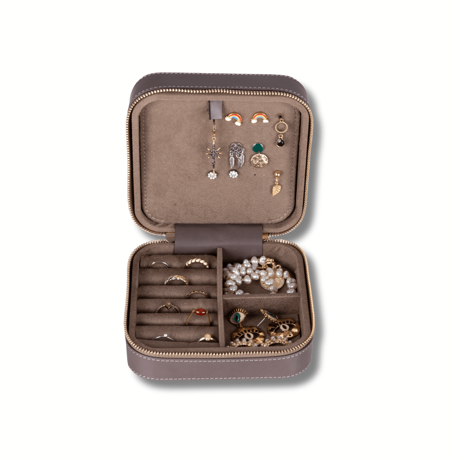 Luxury Travel Jewelry Box – Gray - Palermo - Overture Gifts