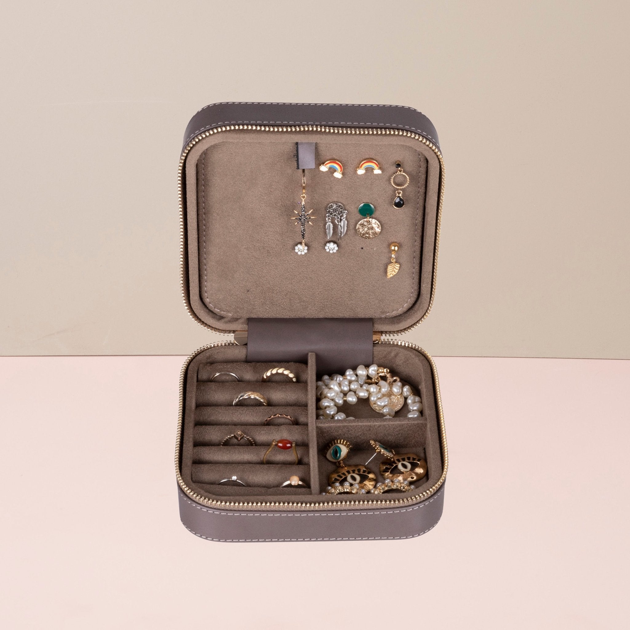 Luxury Travel Jewelry Box – Gray - Palermo - Overture Gifts