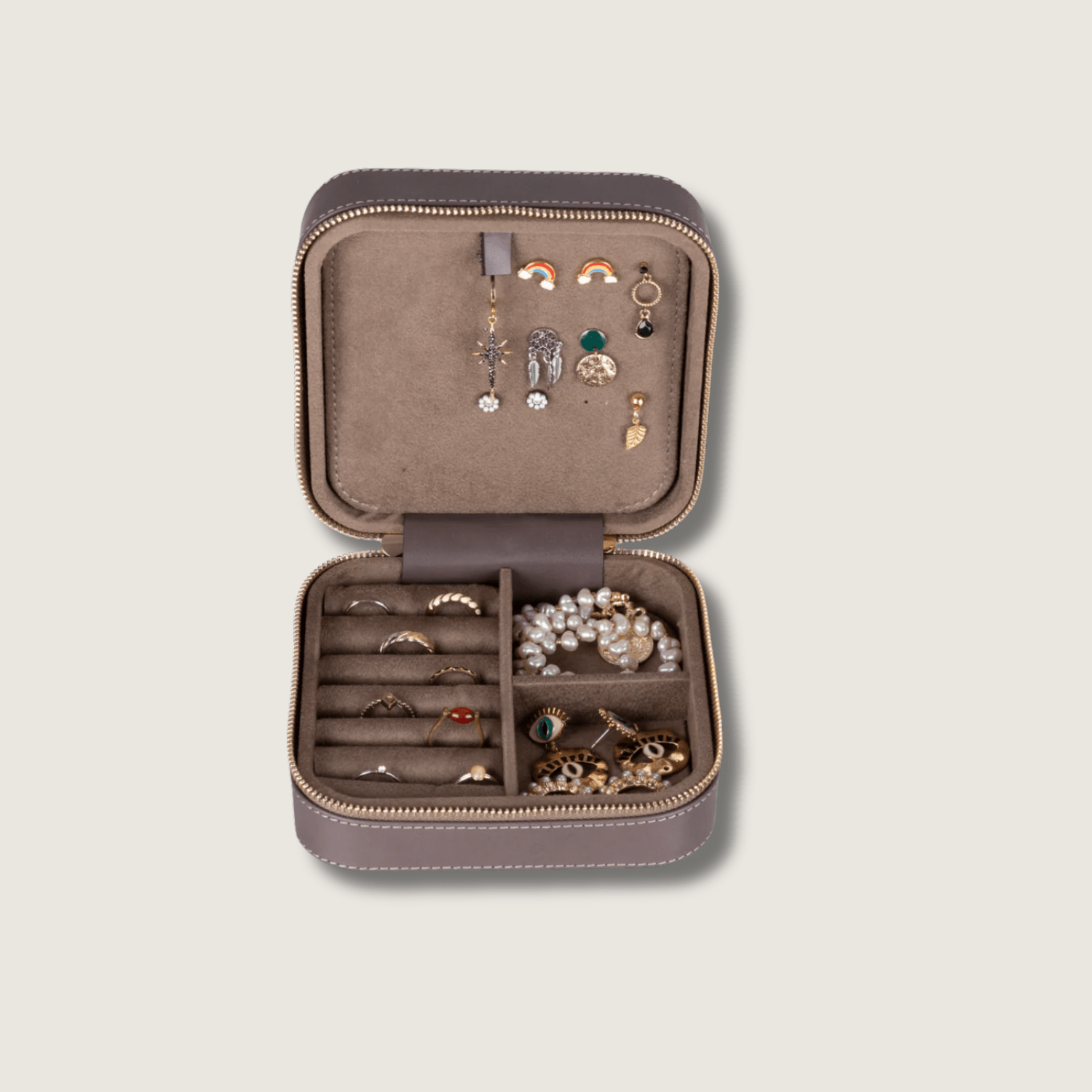 Luxury Travel Jewelry Box – Gray - Palermo - Overture Gifts