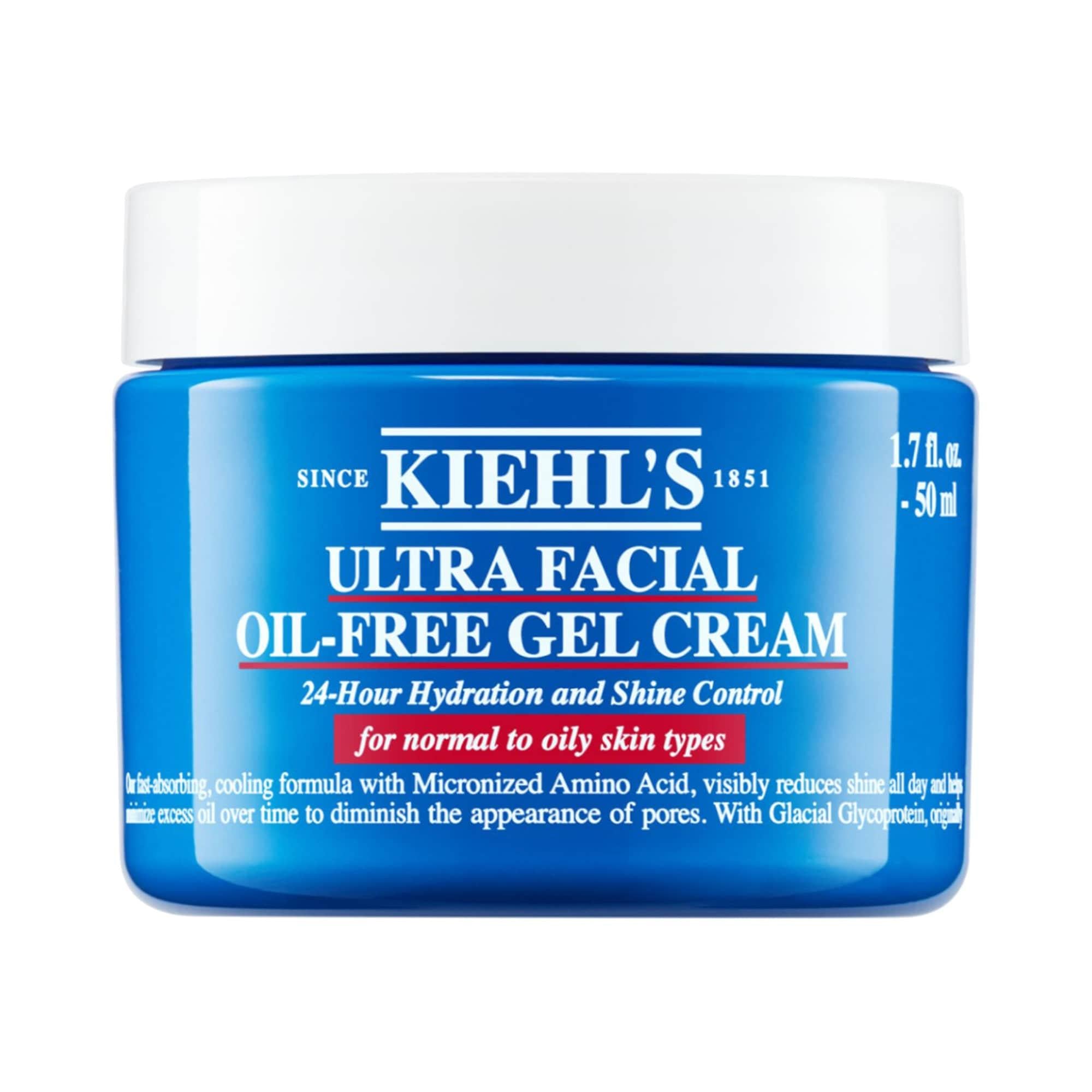 Kiehl's Ultra Facial Oil-Free Gel Moisturizer: 24-Hour Hydration, Shine Control, Pore Minimizing, Lightweight Gel Cream for Oily Skin