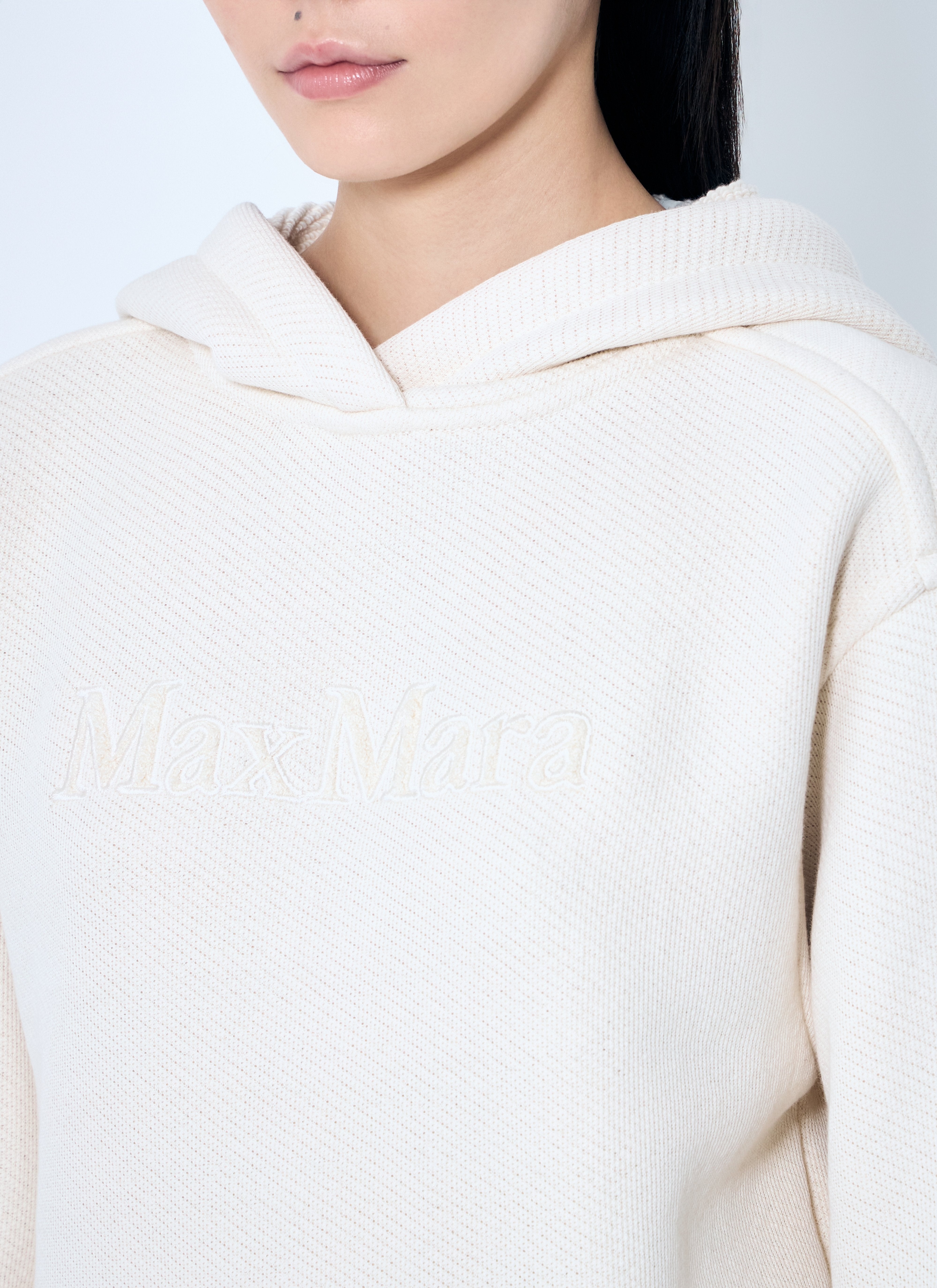 Max Mara Women Logo Embroidery Hooded Sweatshirt