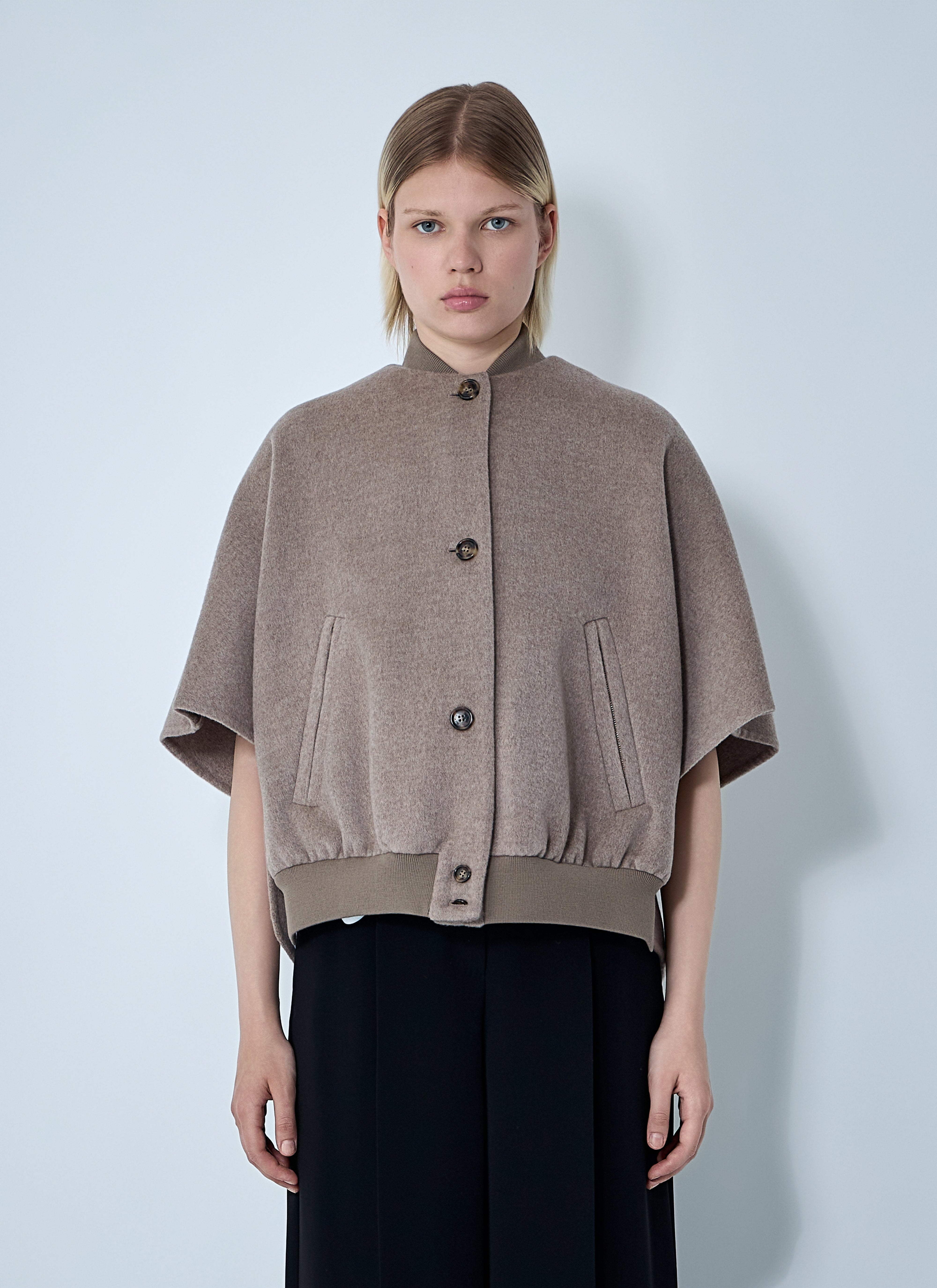 Max Mara Women Cashmere Logo Motif Poncho