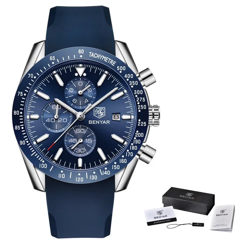 Men Watch BENYAR Top Brand Luxury Full Steel Business Quartz Watch Men Casual Waterproof Sports Watches Clock Relogio Masculino - Overture Gifts